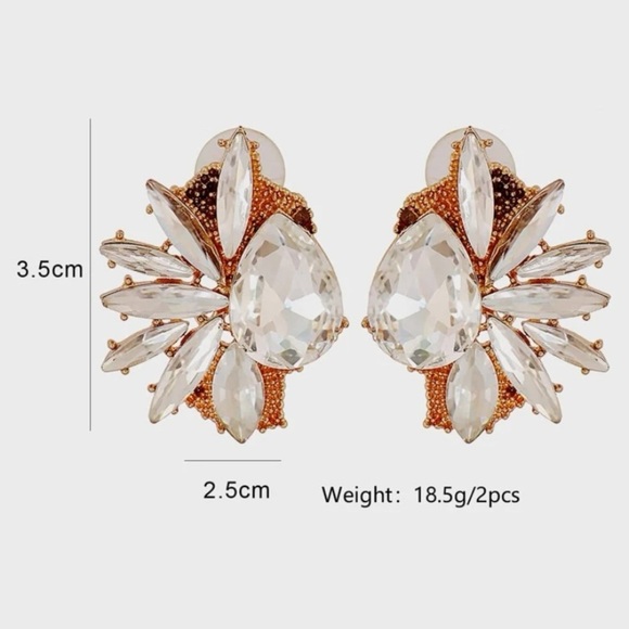 Luxury Look Rhinestone Stud Earrings - Picture 3 of 8